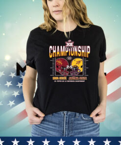 Official Iowa State Vs Arizona State Champion 2024 Big 12 Conference Championship Helmet to Helmet T-Shirt