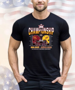 Official Iowa State Vs Arizona State Champion 2024 Big 12 Conference Championship Helmet to Helmet T-Shirts