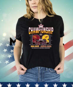 Official Iowa State Vs Arizona State Champion 2024 Big 12 Conference Championship Helmet to Helmet T-Shirts