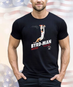 Official Miles Byrd High Flying Above The Rim Action Byrd-Man San Diego State Aztecs Signature T-Shirt