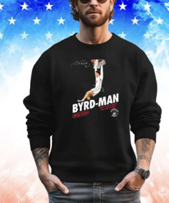 Official Miles Byrd High Flying Above The Rim Action Byrd-Man San Diego State Aztecs Signature T-Shirt