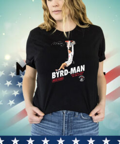 Official Miles Byrd High Flying Above The Rim Action Byrd-Man San Diego State Aztecs Signature T-Shirt