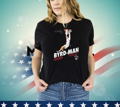 Official Miles Byrd High Flying Above The Rim Action Byrd-Man San Diego State Aztecs Signature T-Shirts