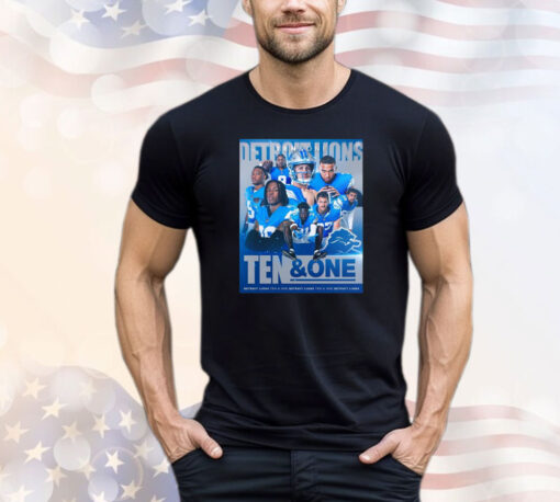 Official NFL Detroit Lions Ten And One Players Win It All This Year Poster T-Shirts