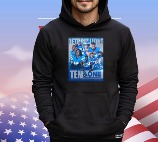 Official NFL Detroit Lions Ten And One Players Win It All This Year Poster T-Shirts