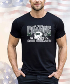 Official Ohio Bobcats 2024 Helmet Football MAC Champions T-Shirt