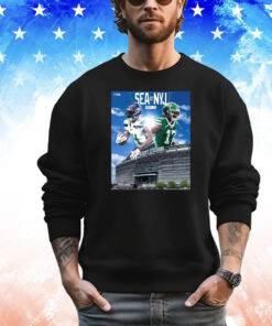 Official Seattle Seahawks At New York Jets Week 13 Metlife Stadium On The Road Again Poster T-Shirt