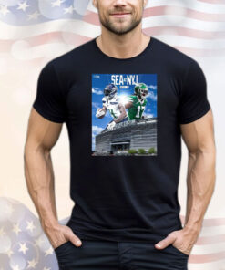 Official Seattle Seahawks At New York Jets Week 13 Metlife Stadium On The Road Again Poster T-Shirts