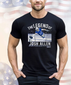 Official The Legend Of Josh Allen First QB With Pass Rush And Receiving TD’s In The Same Game Buffalo Bills T-Shirt