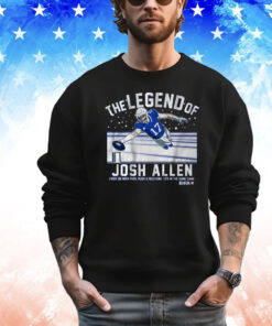 Official The Legend Of Josh Allen First QB With Pass Rush And Receiving TD’s In The Same Game Buffalo Bills T-Shirt