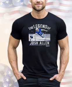 Official The Legend Of Josh Allen First QB With Pass Rush And Receiving TD’s In The Same Game Buffalo Bills T-Shirts