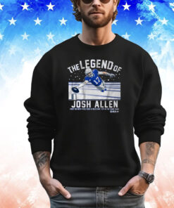 Official The Legend Of Josh Allen First QB With Pass Rush And Receiving TD’s In The Same Game Buffalo Bills T-Shirts