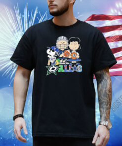 Official Snoopy And The Peanuts X Dallas Stars Dallas Cowboys Texas Rangers Dallas Mavericks Shirt