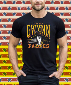Official Tony Gwynn San Diego Padres 5X Gold Glove Winner Graphic Player Signature Tee Shirt