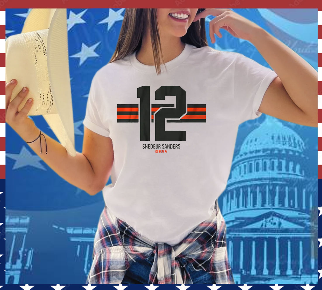 Shedeur Sanders Name Number Stripe Tee Shirt