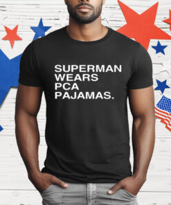 Superman Wears PCA Pajamas Chicago Cubs Baseball T-Shirt