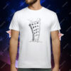 Whimsical Sketched Building With Cat T-Shirt